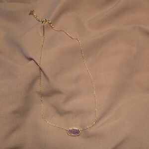 Kendra Scott Gold Chain Necklace with Purple Gemstone